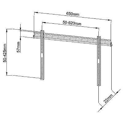 Λεπτή, σταθερή βάση τοίχου για TV από 37'' έως 65''
