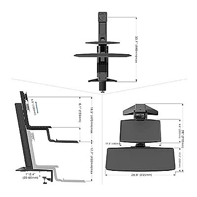 Βάση γραφείου για οθόνη έως 32'' και πληκτρολόγιο PC