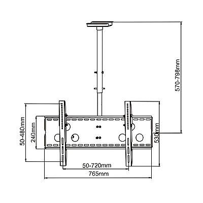 Βάση οροφής για όλους τους τύπους τηλεόρασης από 32'' έως 65''