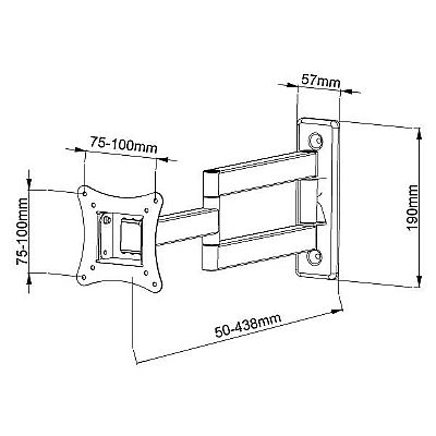 Βάση τοίχου με διπλό βραχίονα για TV έως 29''