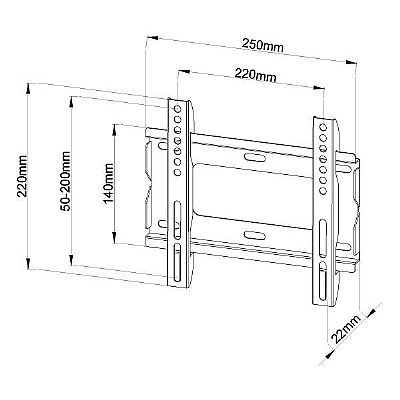 Βάση τοίχου λεπτή για TV από 22'' έως 43''