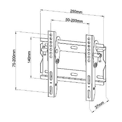 Βάση τοίχου λεπτή με κλίση για TV από 19'' έως 43''